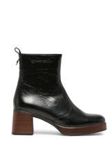 Enkellaarsjes Met Hak Cristel Uit Leder Dorking Zwart women D9157