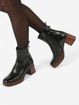 Enkellaarsjes Met Hak Cristel Uit Leder Dorking Zwart women D9157-vue-porte