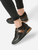 Sneakers Elisia Uit Leder Mephisto Zwart accessoires P5143739-vue-porte