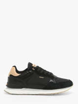 Damessneakers City New York Leder Hoff Zwart accessoires 25503-29