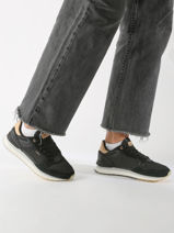 Damessneakers City New York Leder Hoff Zwart accessoires 25503-29-vue-porte
