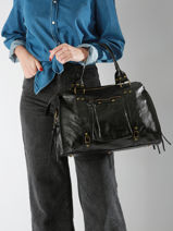 Schoudertas A4 Formaat Nine Leder Milano Zwart nine NI24093-vue-porte