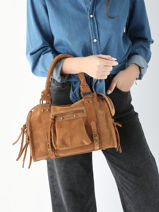 Schoudertas Velvet Leder Milano Bruin velvet VE24094-vue-porte