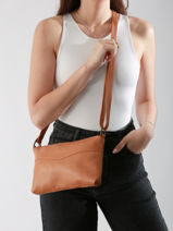 Cross Body Tas Cow Leder Basilic pepper Bruin cow BCOW68-vue-porte