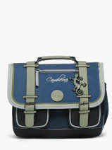 Boekentas Voor Kinderen 2 Compartimenten Cameleon Groen vintage urban CA35