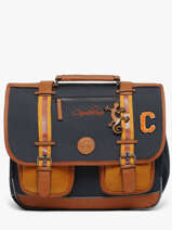 Boekentas Kinderen 3 Compartimenten Cameleon Bruin vintage urban CA41