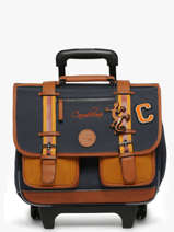 Boekentas Op Wieltjes 2 Compartimenten Cameleon Bruin vintage urban CR38