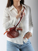 Longchamp Le pliage filet crochet Cross bodytas Rood-vue-porte