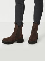 Chelsea Boots Uit Leder Tamaris Zwart women 41-vue-porte