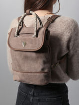 Rugzak Le voyage en panier Bruin velours AHP241-vue-porte