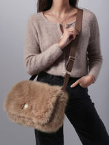 Cross Body Tas Doudou Le voyage en panier Beige doudou AHP266-vue-porte