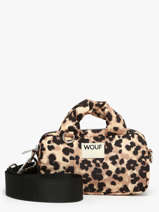 Cross Body Tas Feline Gerecycleerd Polyester Wouf Bruin feline BM250020