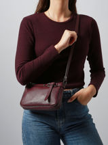 Cross Body Tas Caviar Leder Milano Rood caviar G1421N-vue-porte