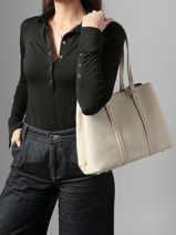 Handtas /schoudertas Grained Miniprix Beige grained A721-vue-porte