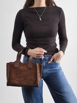 Handtas Velvet Caviar Milano Bruin velvet caviar VC25111-vue-porte