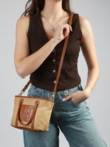 Handtas Fran Nylon Laurent david Beige ld bags 54-vue-porte