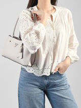 Schoudertas Meridian Polyurethaan Guess Wit meridian BG697409-vue-porte