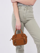 Cross Body Tas Vintage Leder Nat et nin Bruin vintage MICRMACY-vue-porte