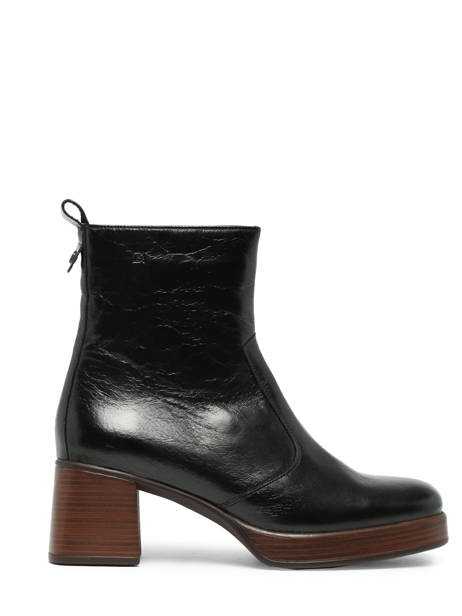 Enkellaarsjes Met Hak Cristel Uit Leder Dorking Zwart women D9157
