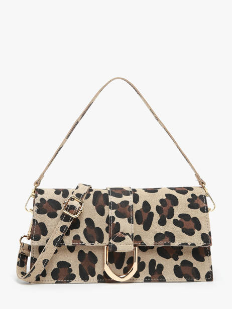 Schoudertas Velvet Leopardo Leder Milano Veelkleurig velvet leopardo VL24066