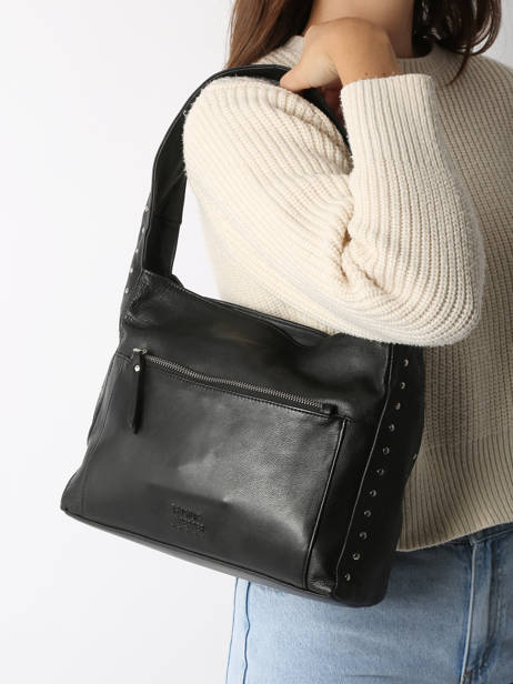 Schoudertassen Glam Leder Basilic pepper Zwart glam BGLA70 ander zicht 1