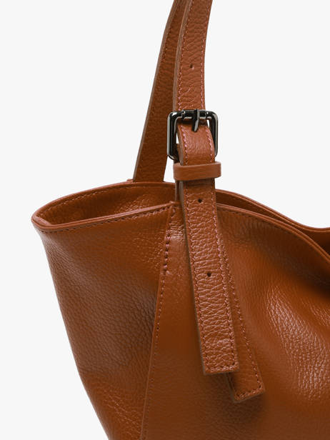 Schoudertassen Caviar Leder Milano Bruin caviar CA24065 ander zicht 2