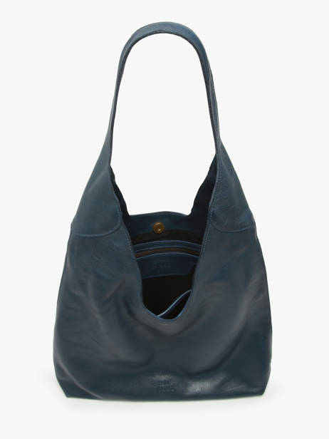 Schoudertassen Cow Leder Basilic pepper Blauw cow BCOW2L ander zicht 3