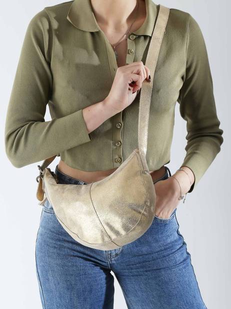 Cross Body Tas Stina Leder Pieces Goud stina 17156634 ander zicht 1