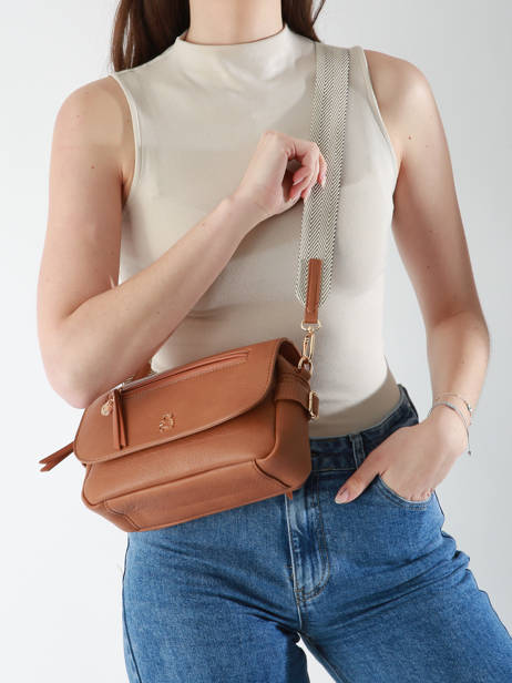Cross Body Tas Zip Lulu castagnette Bruin zip YRONDE ander zicht 1