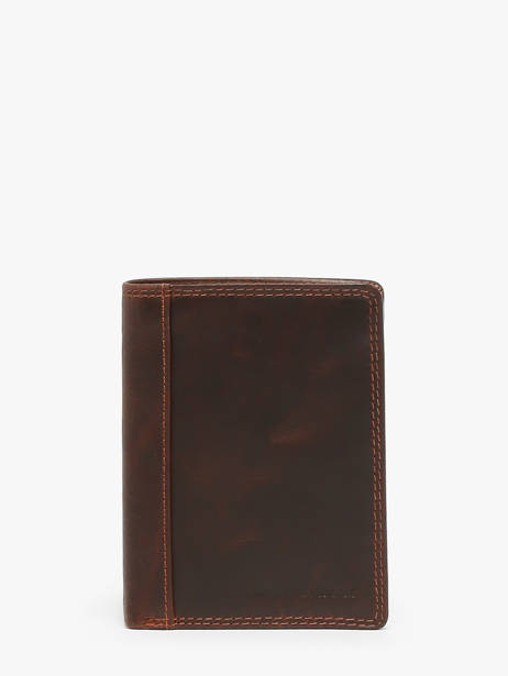 Chequehouder Met Portemonnee Leder Maverick Bruin the original MAVTO032