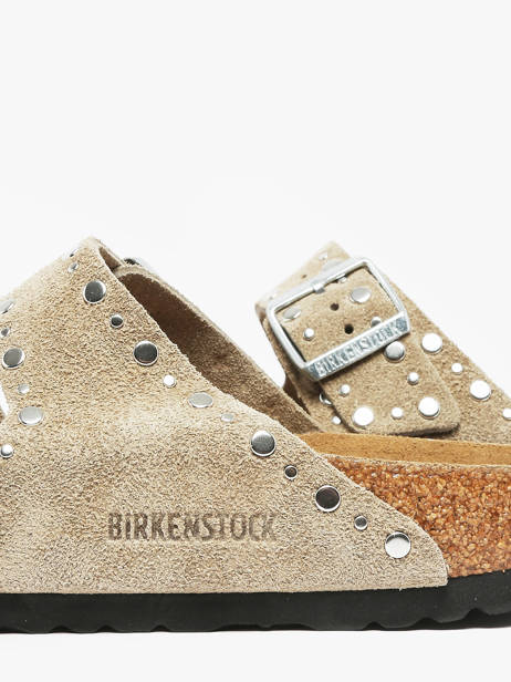 Slippers Arizona Rivet Uit Leder Birkenstock Bruin women 1029390 ander zicht 2