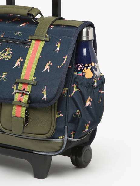 Boekentas Op Wieltjes 2 Compartimenten Cameleon Groen vintage urban PBVBCR38 ander zicht 6