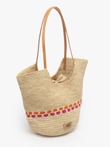 Schoudertassen L'atelier Du Crochet Raphia Le voyage en panier Beige l'atelier du crochet AM804 ander zicht 2