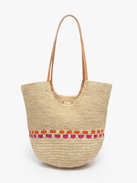 Schoudertassen L'atelier Du Crochet Raphia Le voyage en panier Beige l'atelier du crochet AM804 ander zicht 4