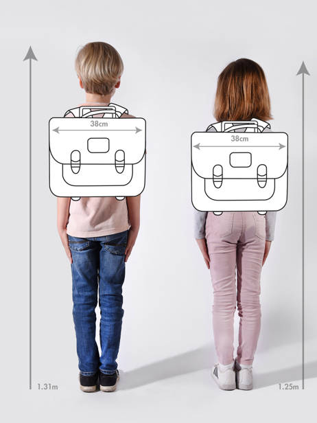 Boekentas Op Wieltjes Kinderen 2 Compartimenten Cameleon Roze vintage fantasy CR38 ander zicht 1
