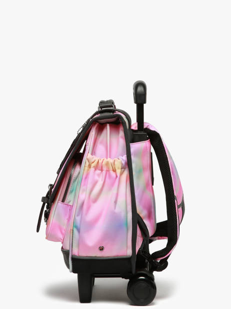 Boekentas Op Wieltjes Kinderen 2 Compartimenten Cameleon Roze vintage fantasy CR38 ander zicht 2