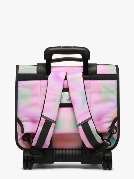 Boekentas Op Wieltjes Kinderen 2 Compartimenten Cameleon Roze vintage fantasy CR38 ander zicht 4