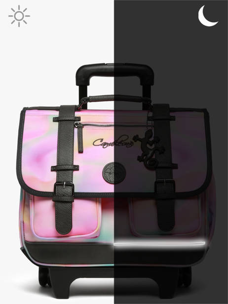 Boekentas Op Wieltjes Kinderen 2 Compartimenten Cameleon Roze vintage fantasy CR38 ander zicht 8