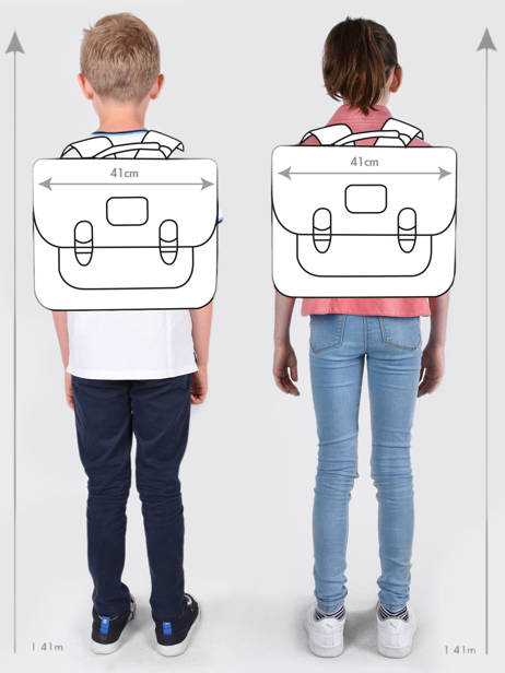 Boekentas Kinderen 3 Compartimenten Cameleon Grijs vintage urban CA41 ander zicht 1