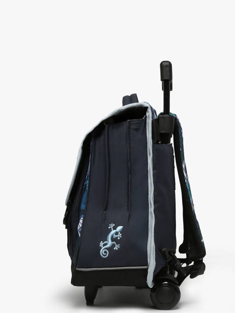 Boekentas Op Wieltjes Kind 3 Compartimenten Cameleon Blauw actual CR41 ander zicht 2