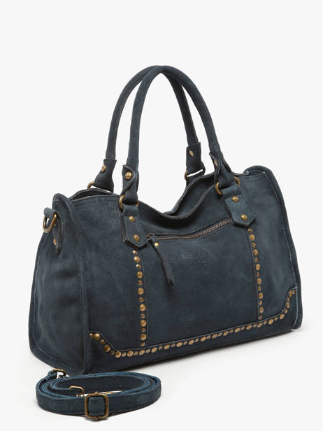 Handtassen Houston Leder Basilic pepper Blauw houston BHOU22 ander zicht 2