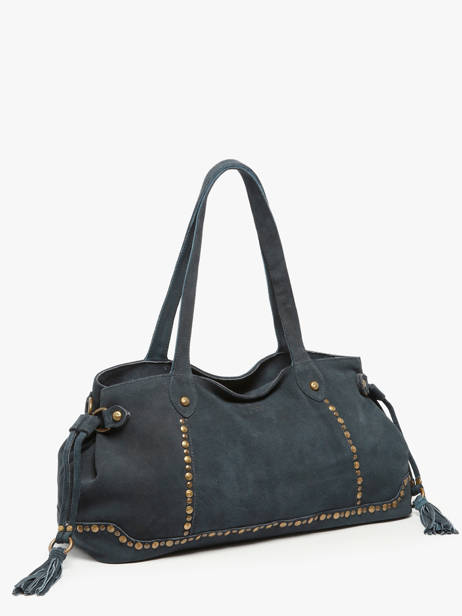Schoudertas Houston Leder Basilic pepper Blauw houston BHOU80 ander zicht 2