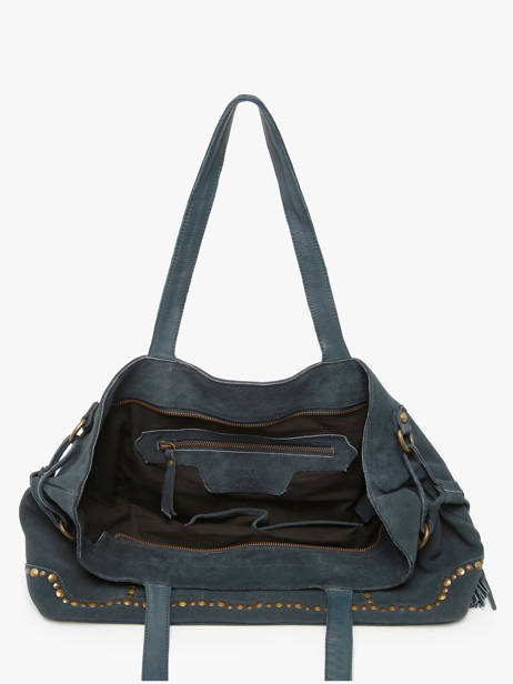 Schoudertas Houston Leder Basilic pepper Blauw houston BHOU80 ander zicht 3