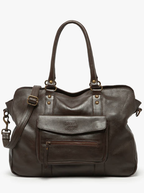 Schoudertas A4 Formaat Cow Leder Basilic pepper Bruin cow BCOW78