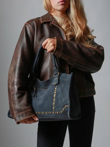 Handtassen Houston Leder Basilic pepper Blauw houston BHOU22 ander zicht 1