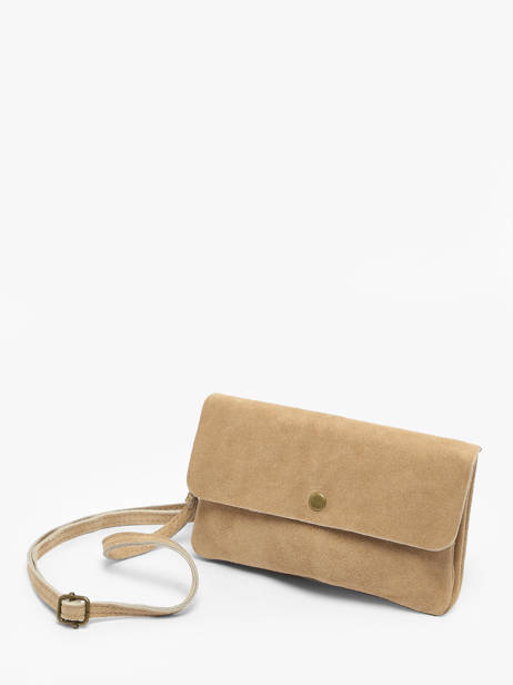 Cross Body Tas Velvet Leder Milano Beige velvet VE23067 ander zicht 2
