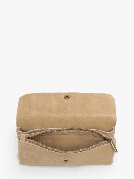 Cross Body Tas Velvet Leder Milano Beige velvet VE23067 ander zicht 3