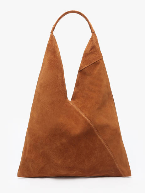 Schoudertas A4 Velvet Leder Milano Bruin velvet VE25069 ander zicht 4