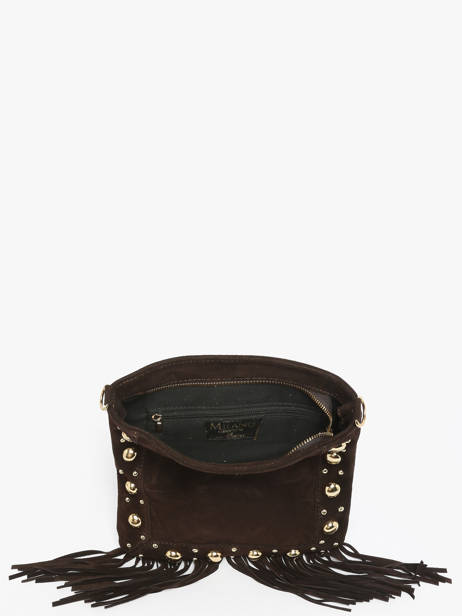 Cross Body Tas Velvet Leder Milano Bruin velvet VE25061 ander zicht 3