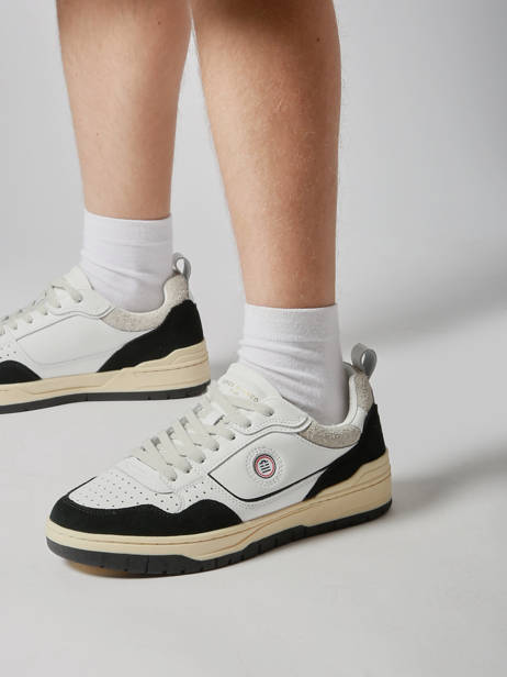 Sneakers La Vernaz Uit Leder Serge blanco Zwart men CHA2340P ander zicht 1